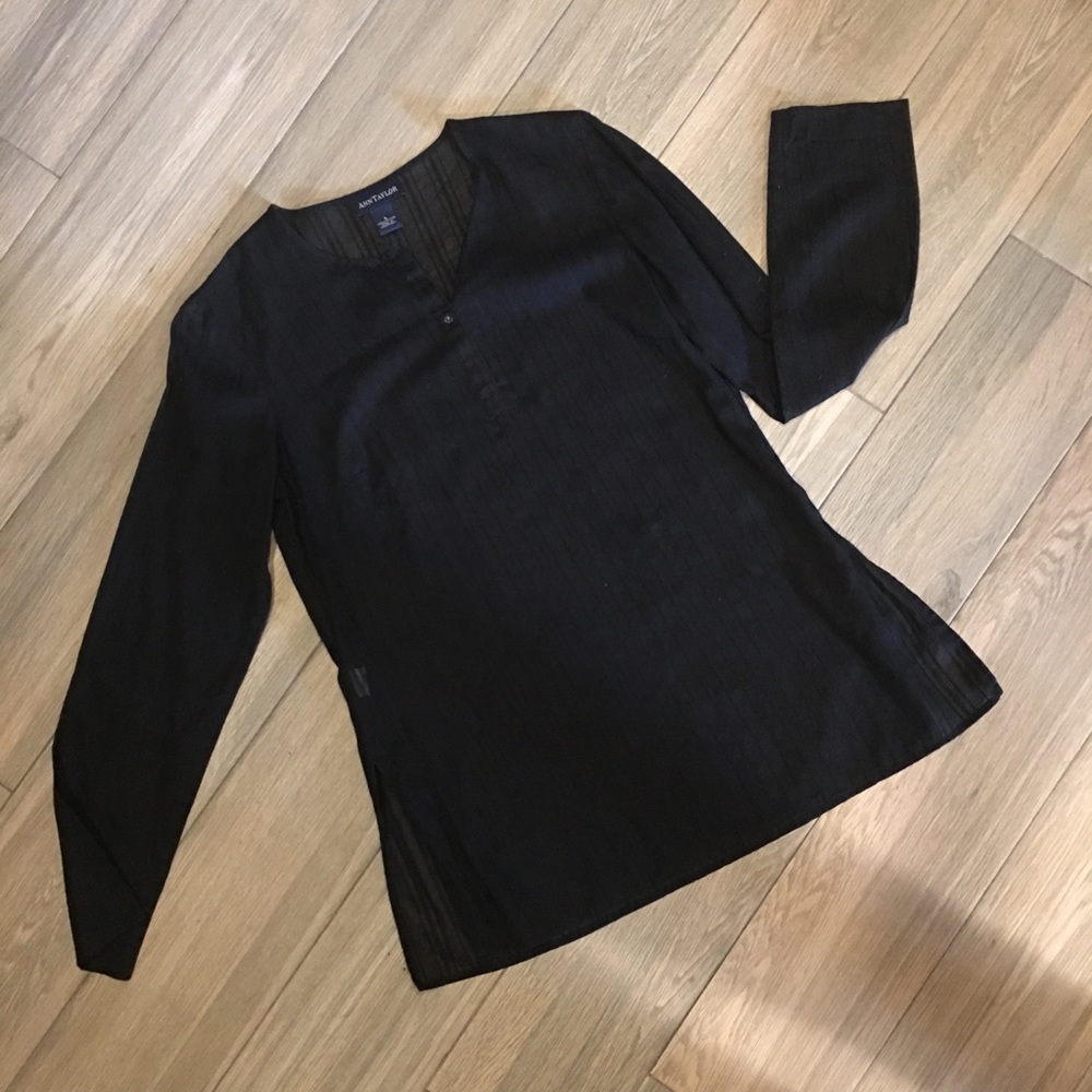 Ann Taylor sheer black blouse